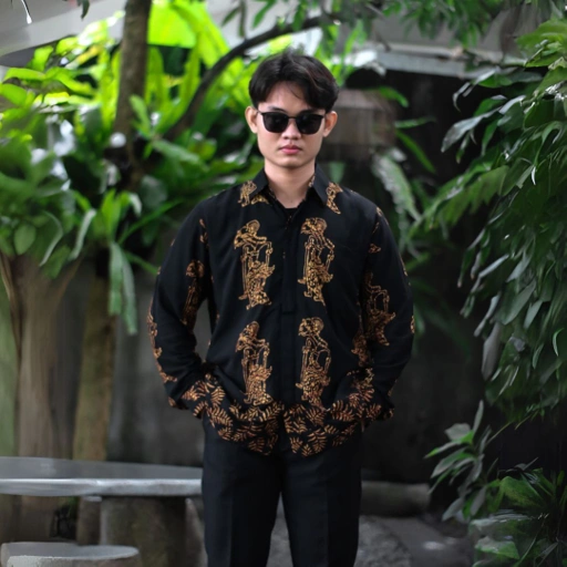 Image of KINNAS BATIK KEMEJA ANDIN Kemeja Batik Wayang Pria S-4XL