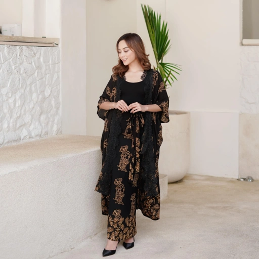 Image of ANDIN Set Outer Lace dan Rok Lilit Batik Wayang