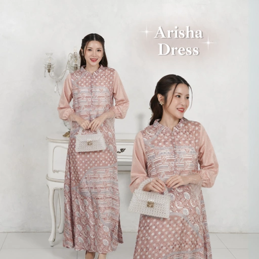 Image of ARISHA Dress Gamis Batik Wanita Viscose Couple Lebaran