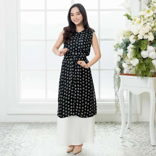 Image of ALMA Long Outer Tunik Lebaran Batik Kondangan Obi Belt