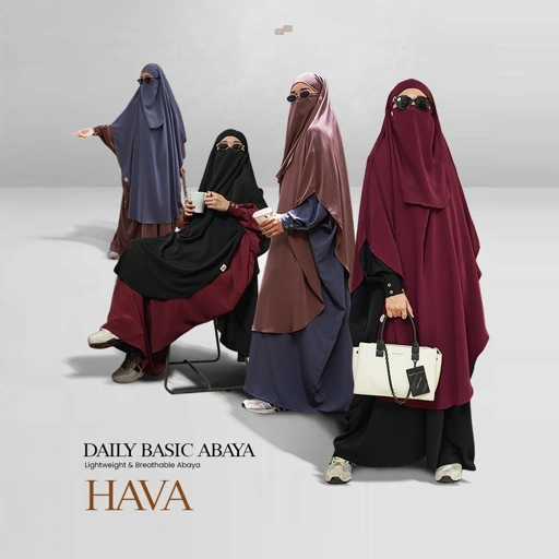 Image of Hava Abaya Set French Khimar Free Cadar