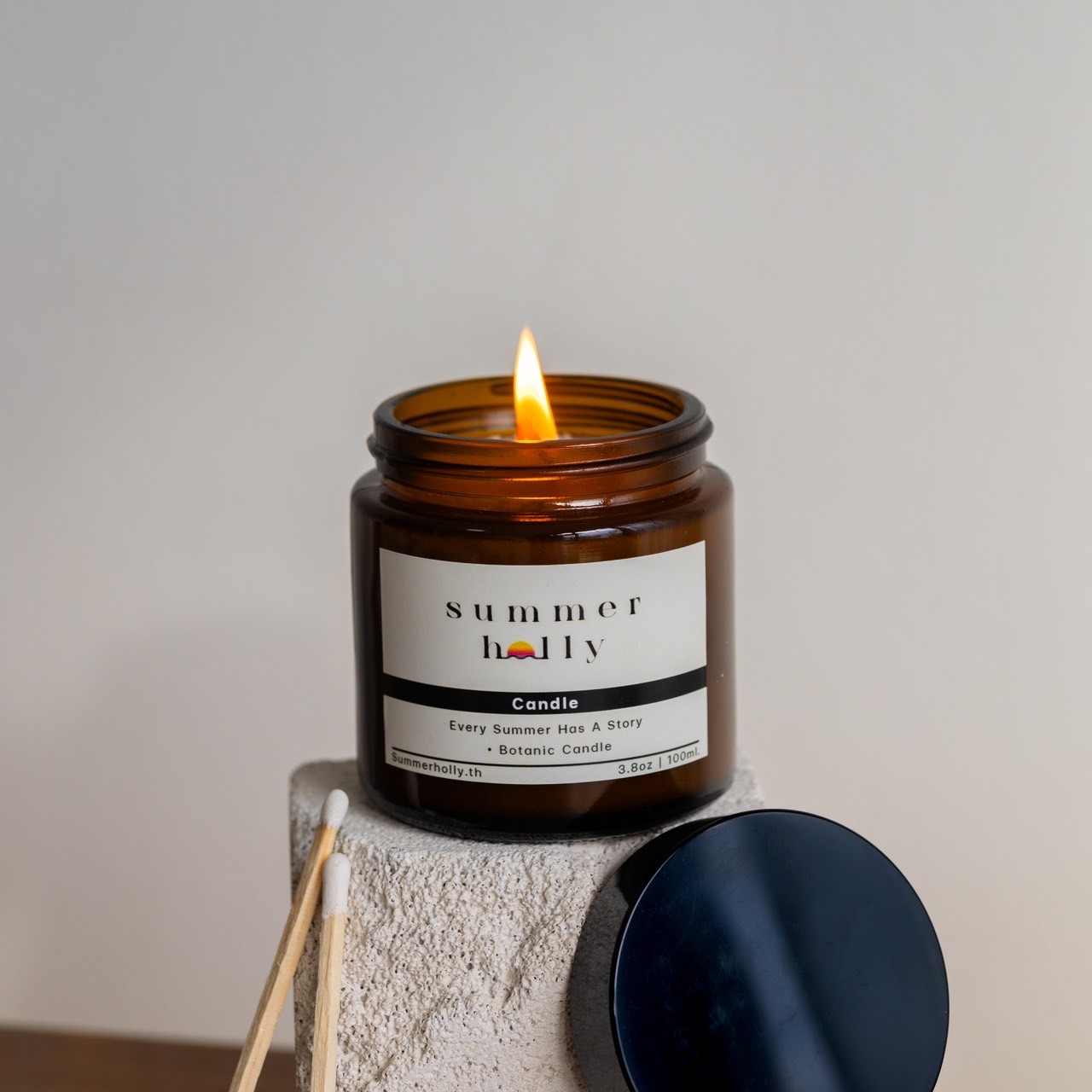 Soy-wax candle ผลิตภัณฑ์เทียนหอมอโรม่า เทียนหอมไขถั่วเหลืองแท้ 100% | Summer holly
