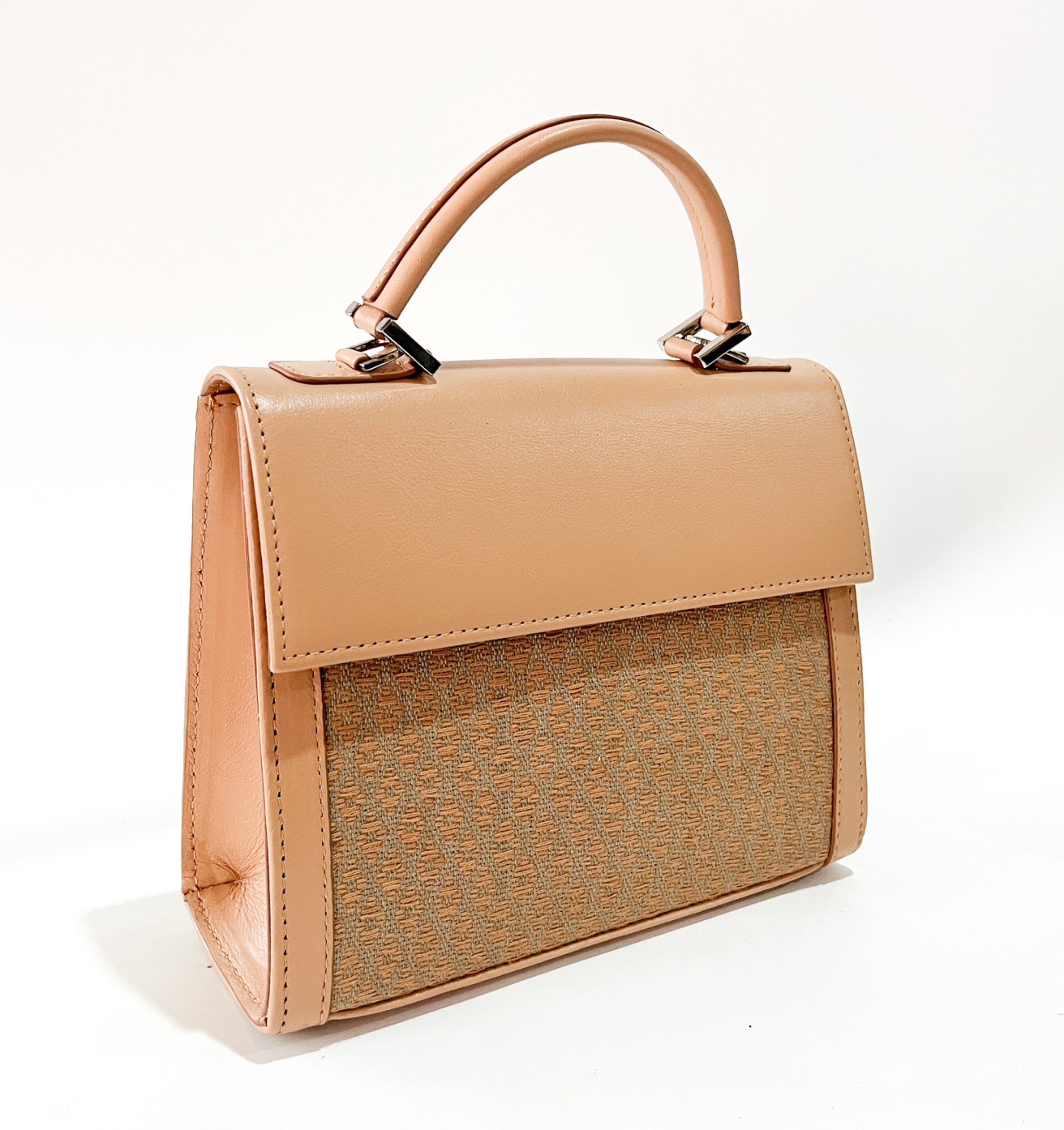 Drupadi small top handle bag beige