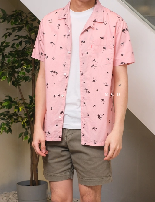 Image of LVSSS03009 Coconut Tree SS Shirt Pink