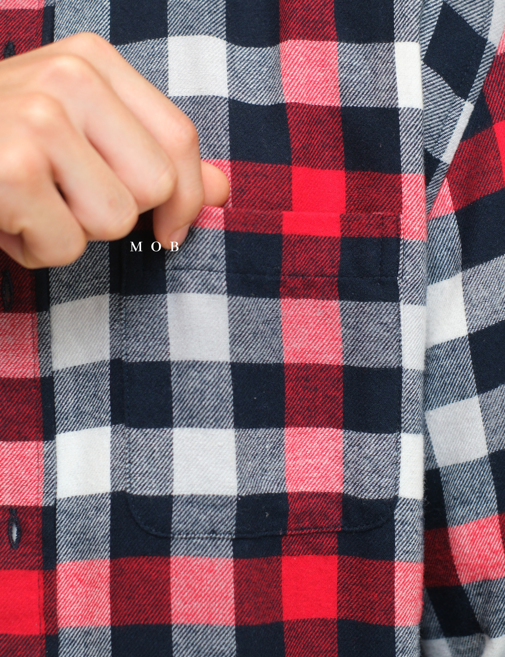 CNBLSS01003B Flannel LS Shirt Red Black White Plaid