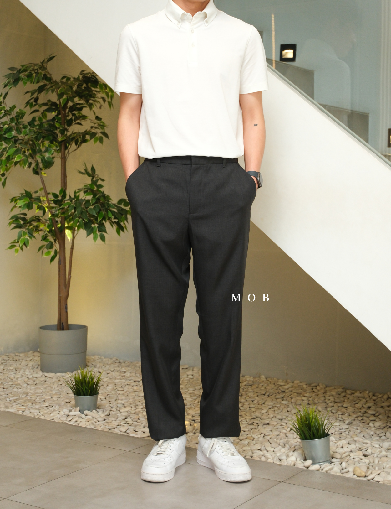 PEPT06005 SLIM Portfolio Pants Dark Grey