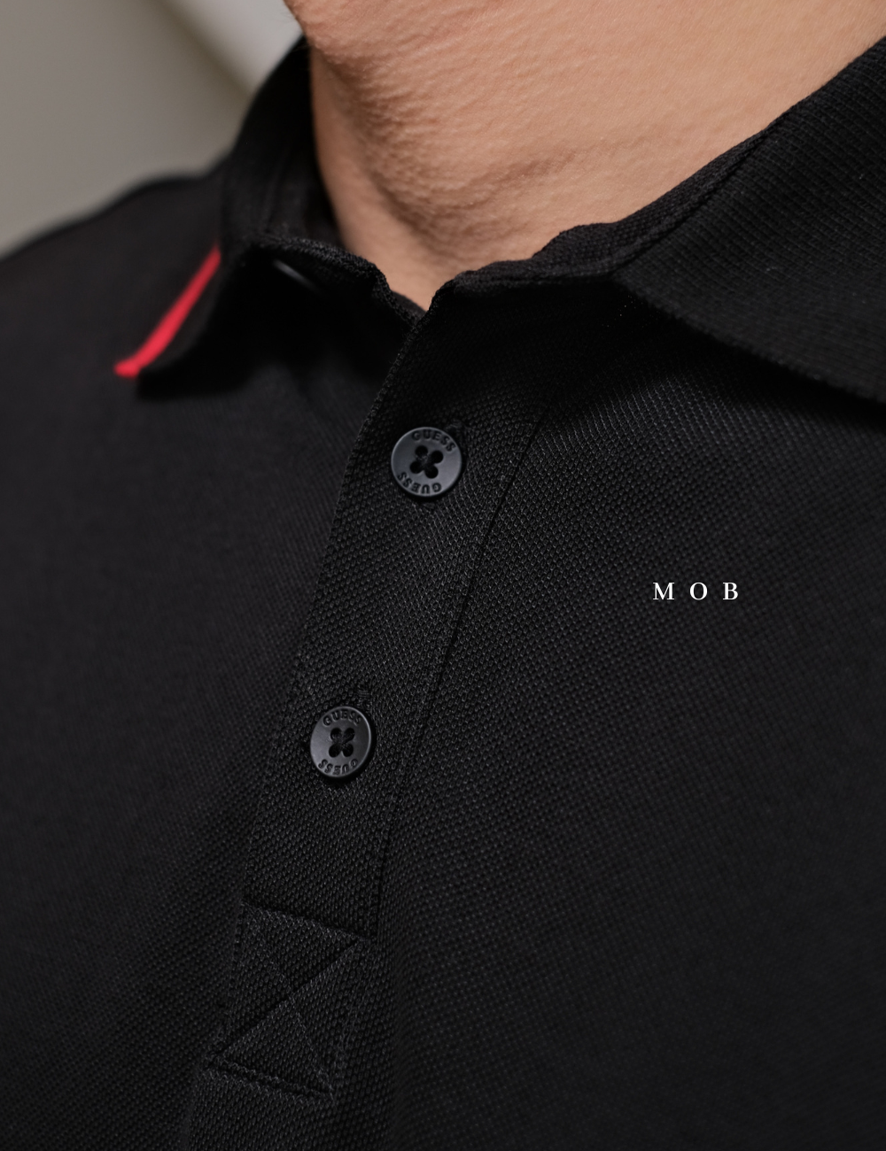 GSSPS01002A Pique Logo Tape Polo Black