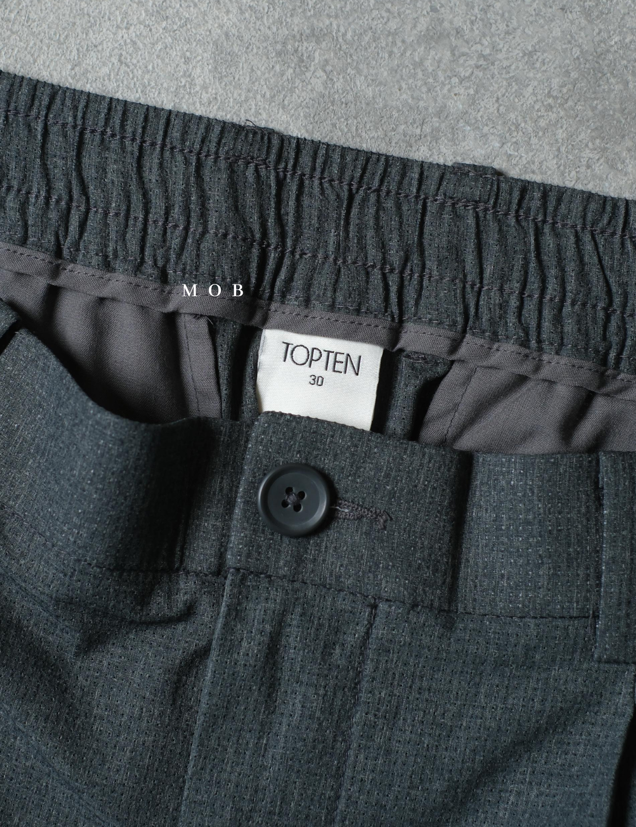 TOPPT02001 Ankle Pants Dark Grey Textured