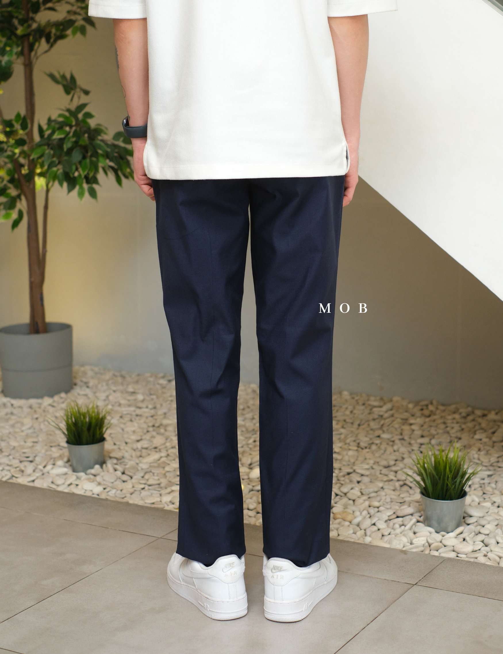 EXPT1401 Producer Modern Fit Pants Navy Textured