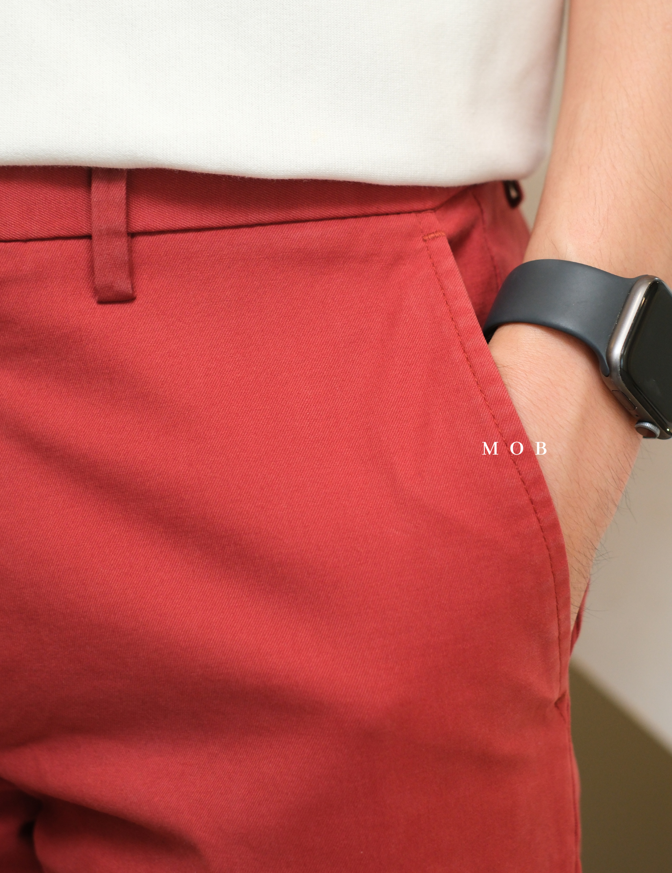 BRPT1301 MASON Athletic Tapered Chino Pants Barn Red