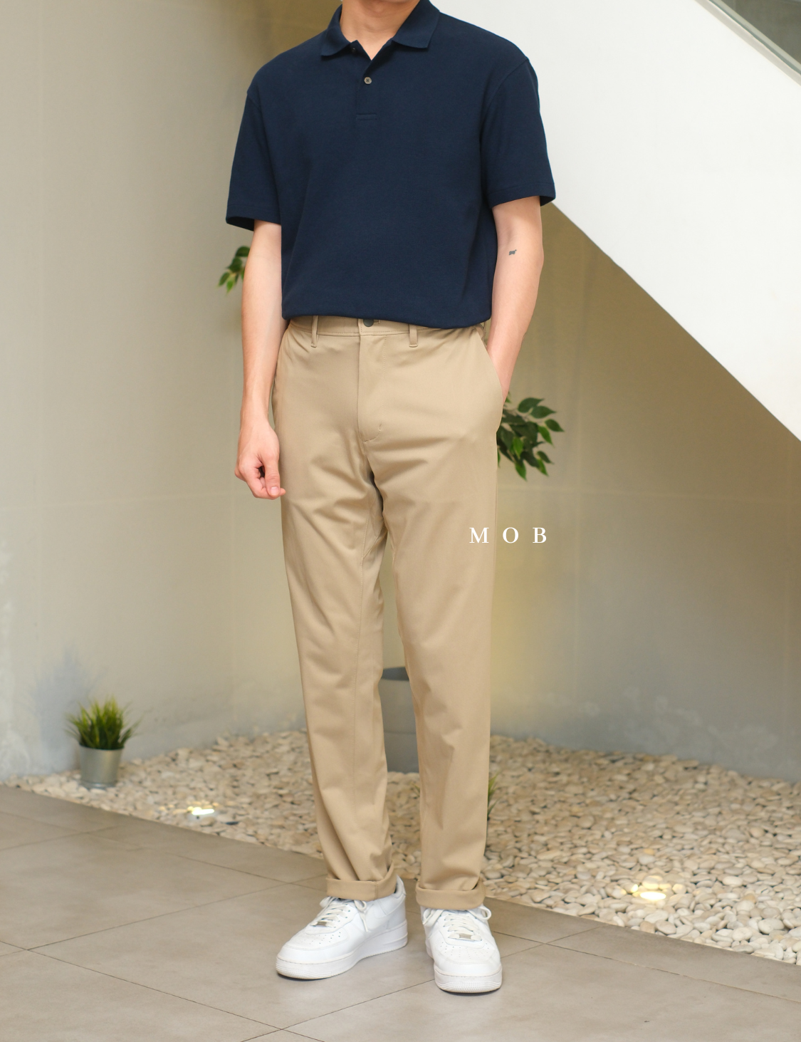 LEPT01004 Straight Leg Flex Performance Chino Pants Khaki