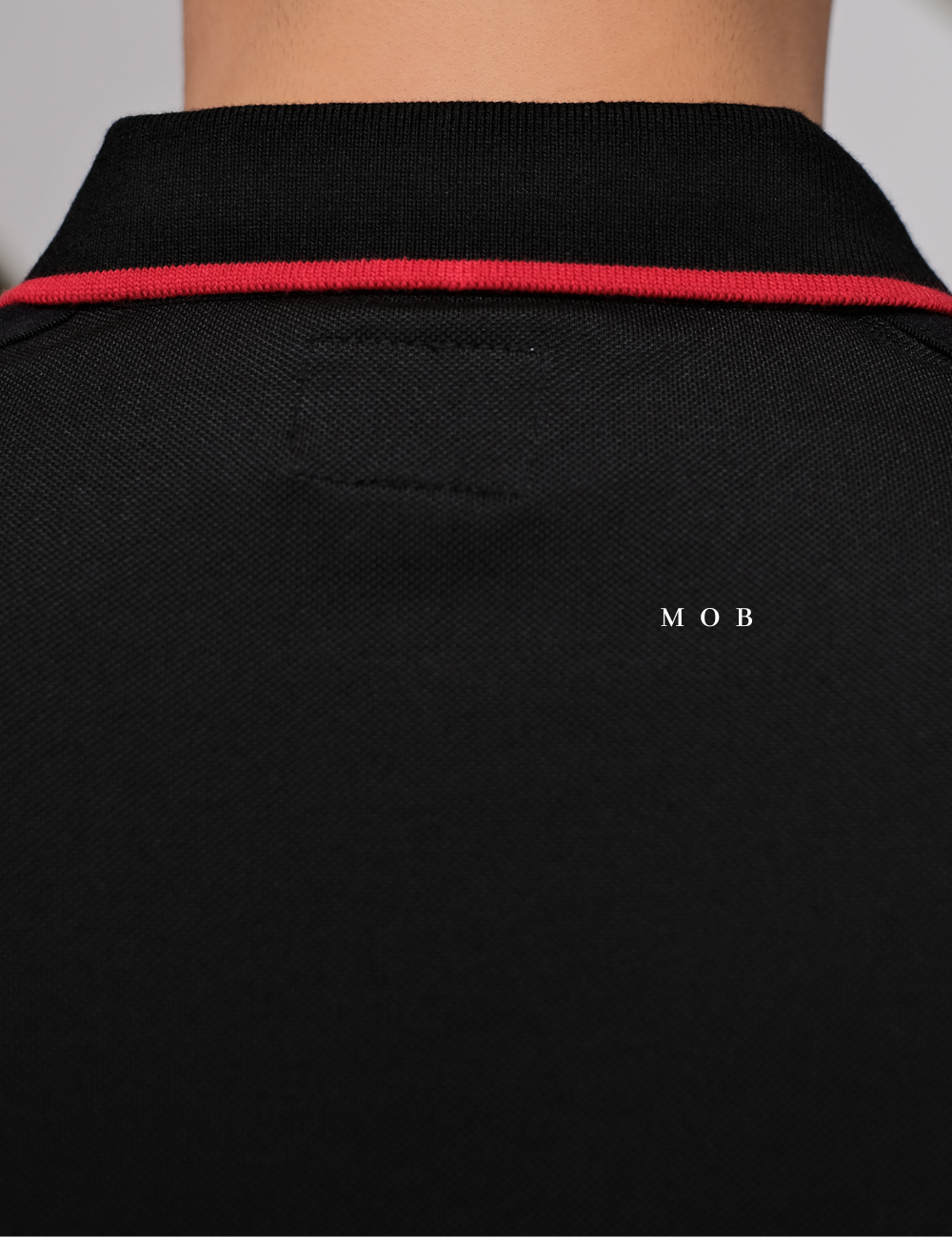 GSSPS01002A Pique Logo Tape Polo Black