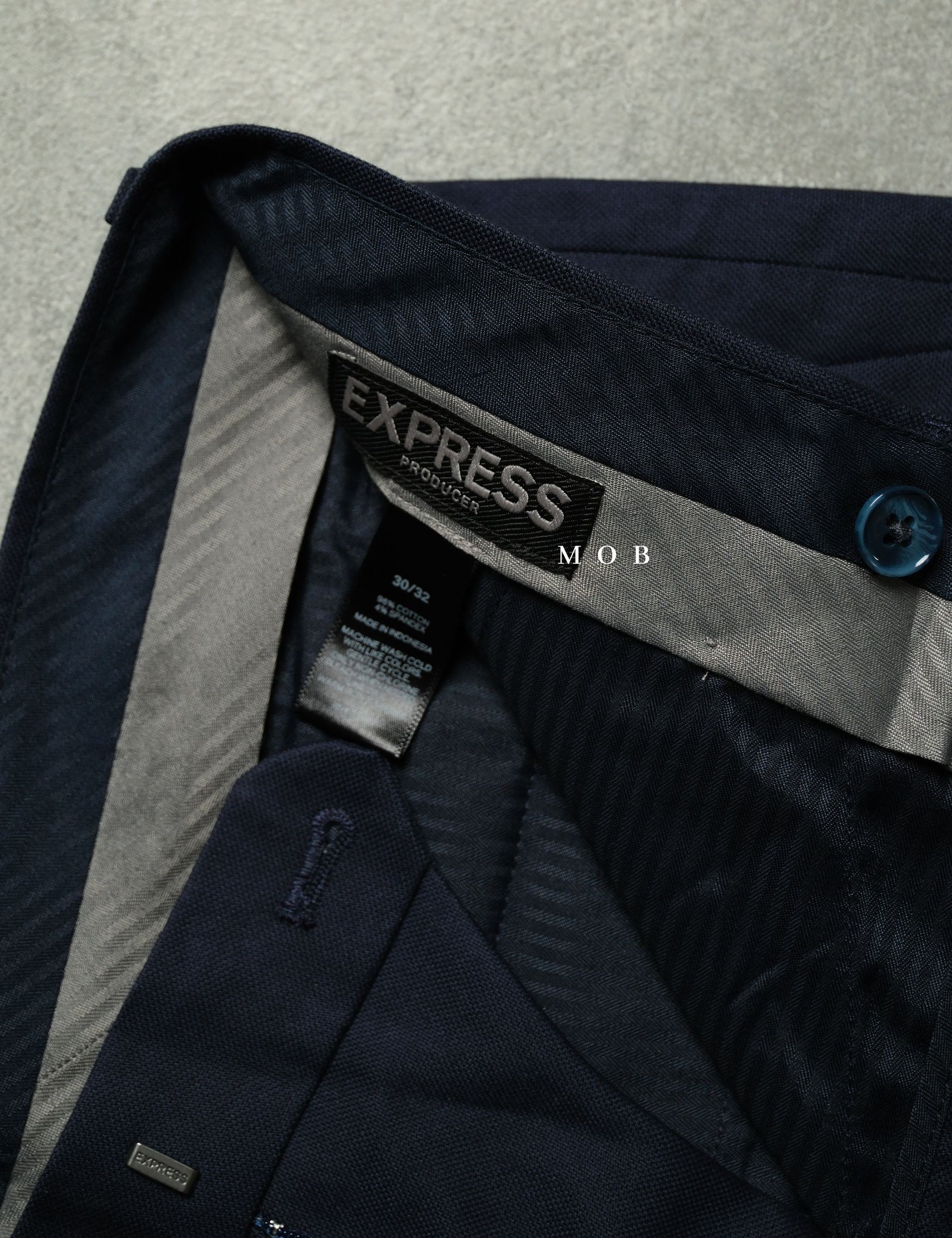 EXPT1401 Producer Modern Fit Pants Navy Textured