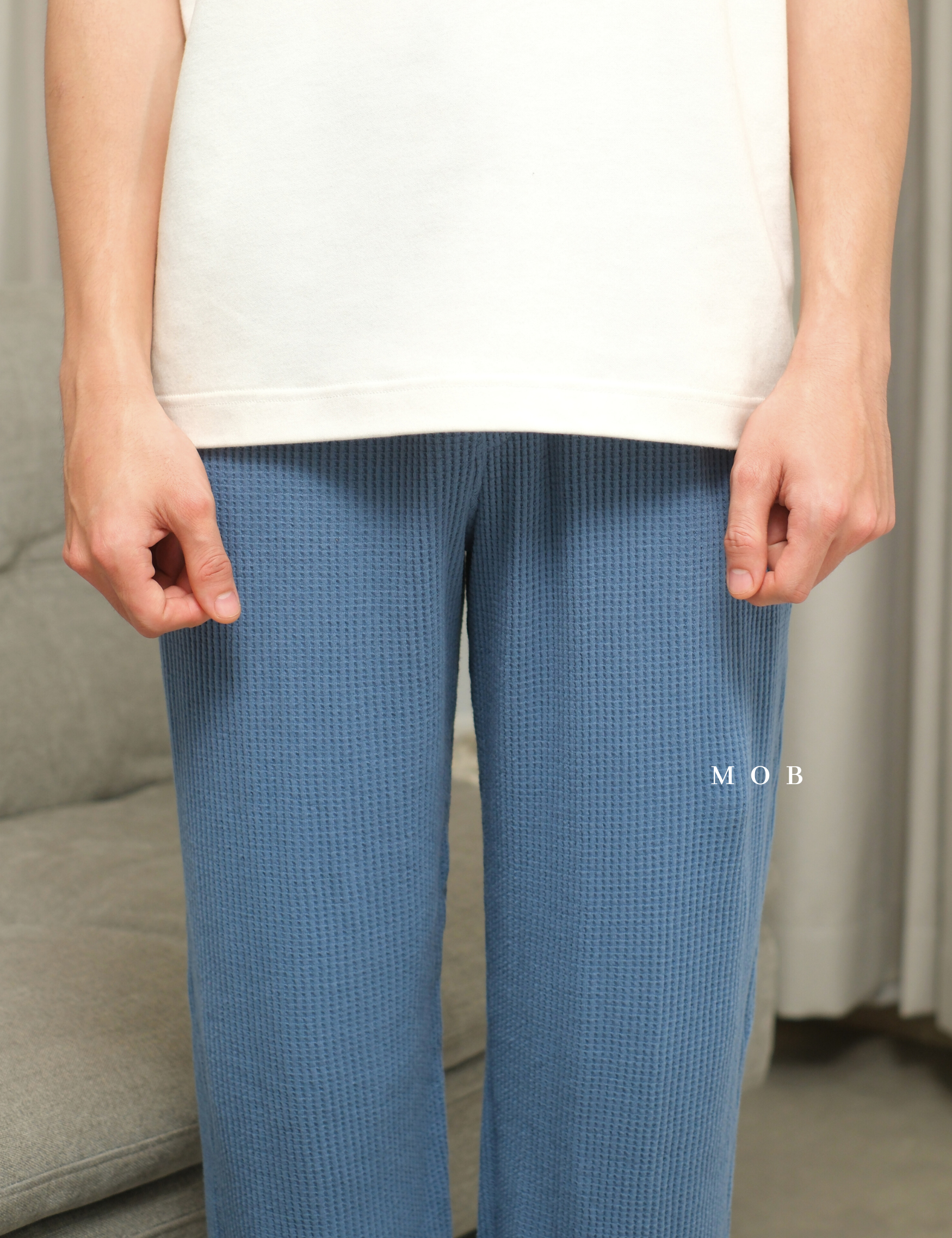 ONPJ02001 Waffle Pajama Pants Blue