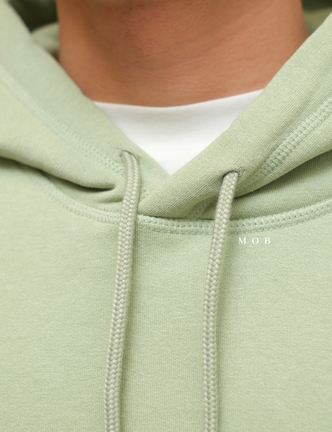 HMHOD03002B RELAXED FIT Pullover Hoodie Sage Green V2