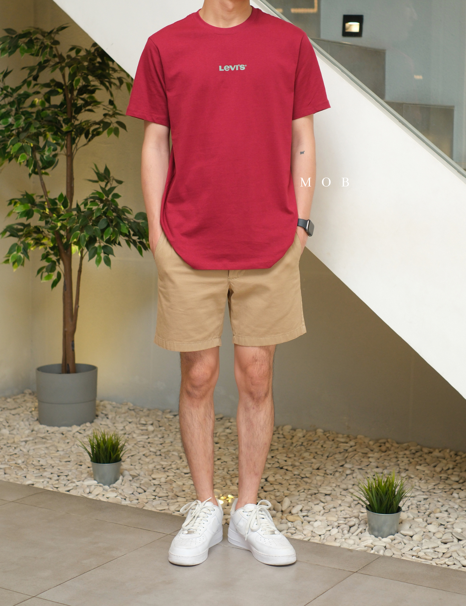 LVSSST01006A Small Middle Logo SS Tee Burgundy