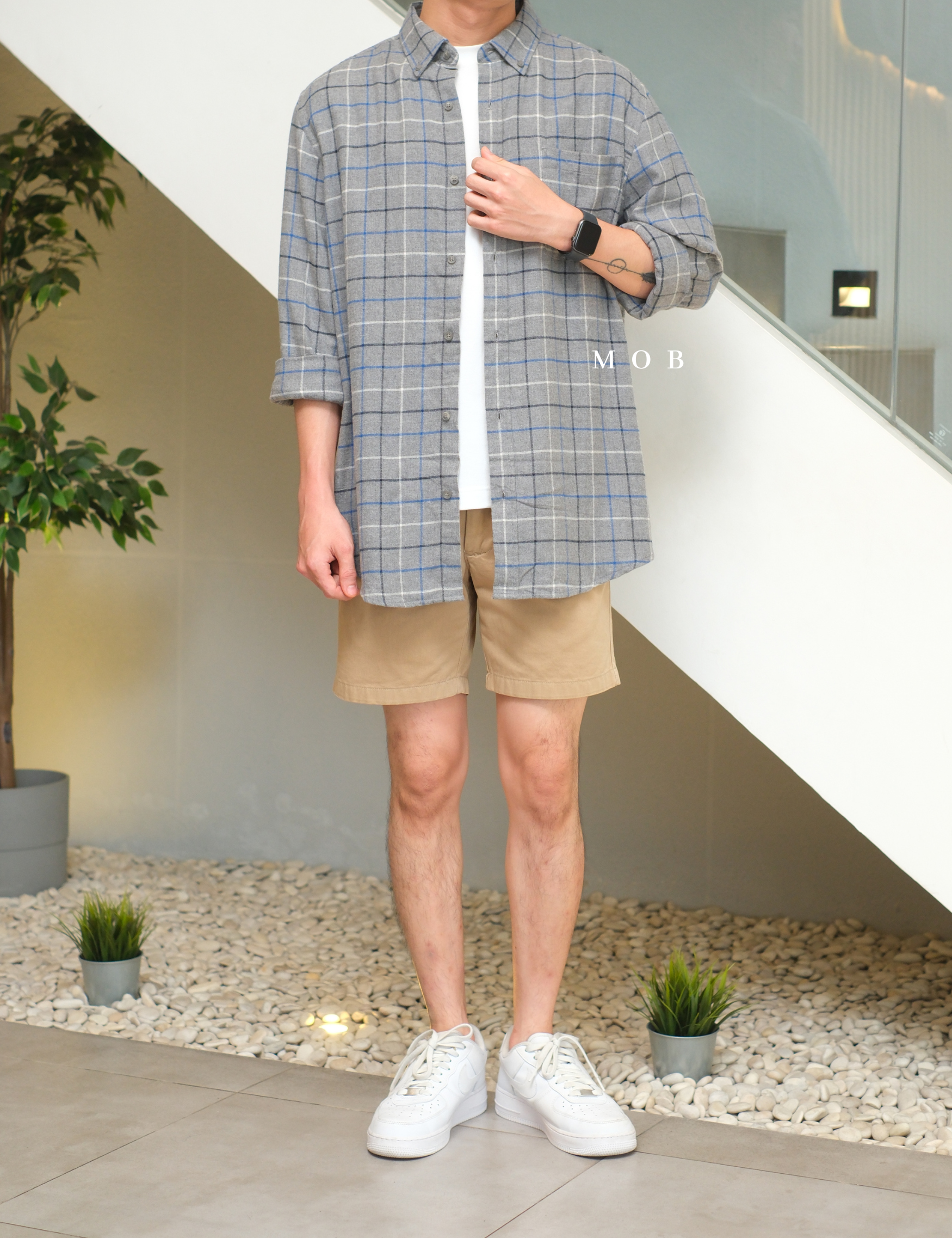 CNBLSS01004 Flannel LS Shirt Grey Plaid