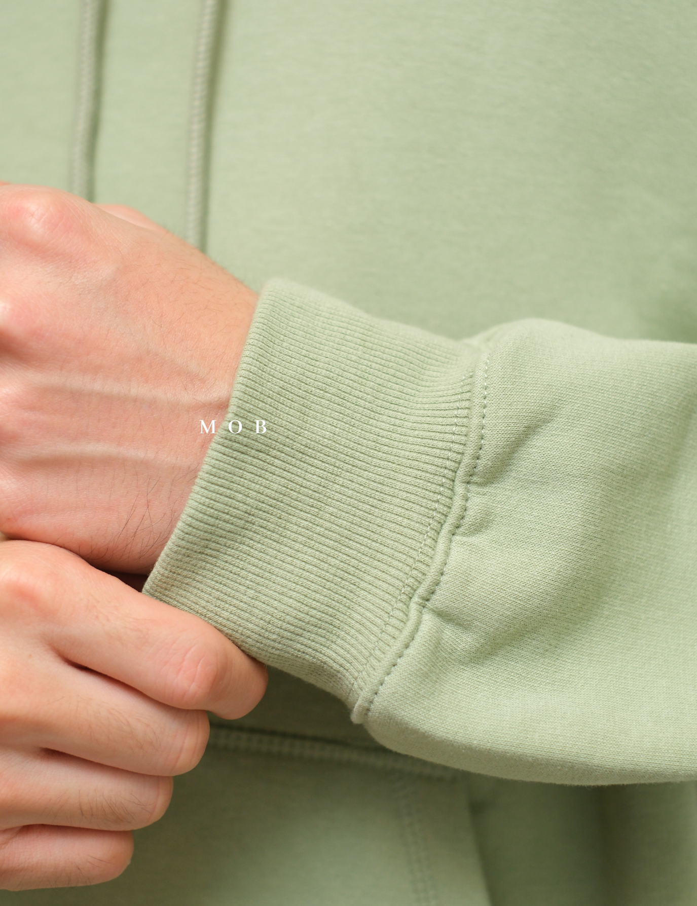 HMHOD03002B RELAXED FIT Pullover Hoodie Sage Green V2