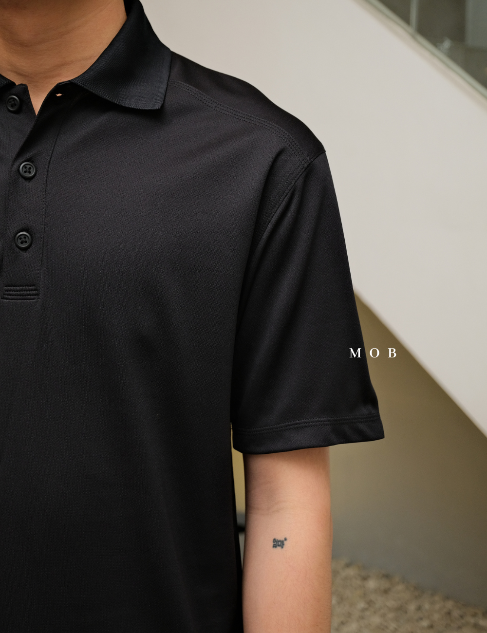 STPS01001 Micropique Sport-Wick Polo Black (S ONLY)