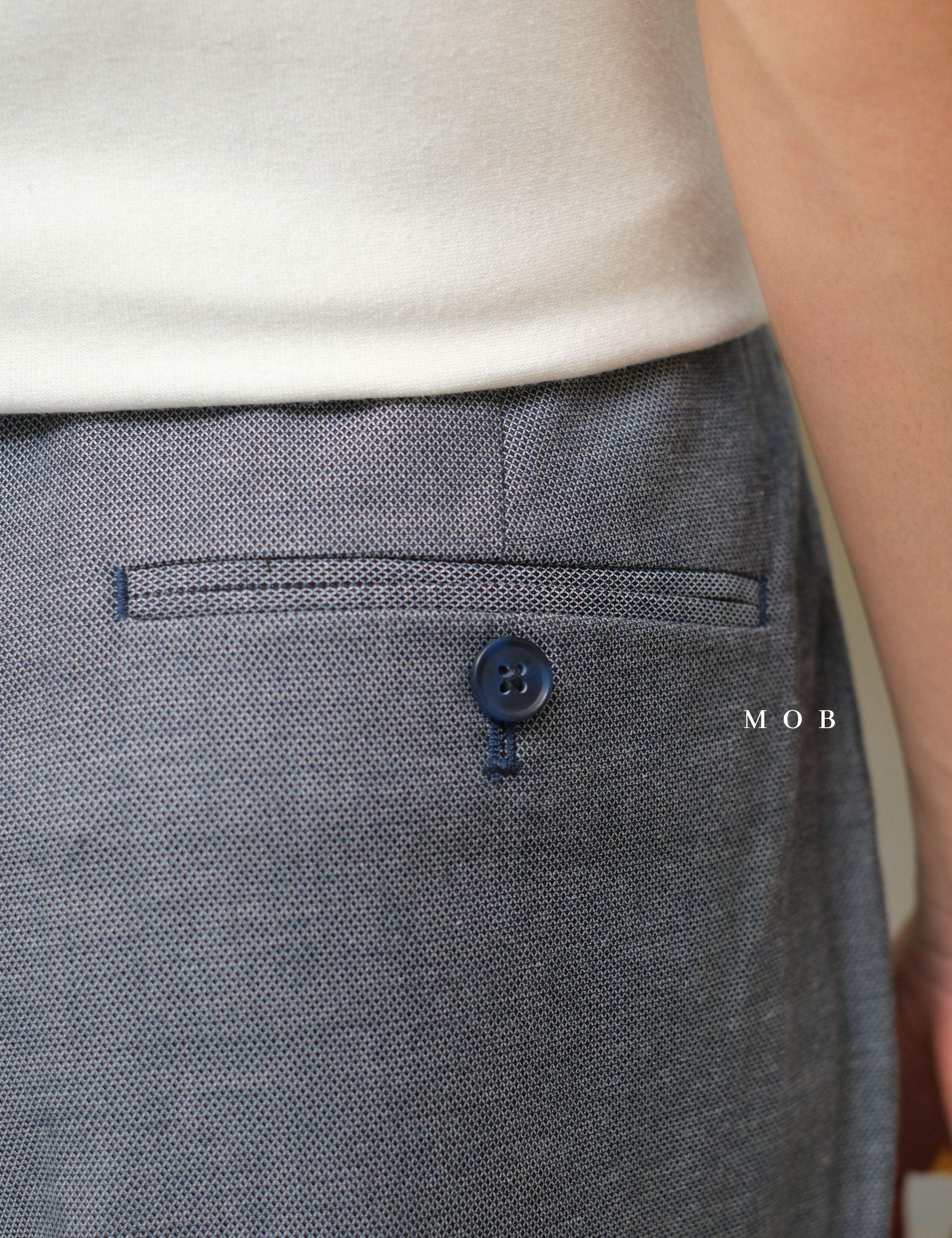 EXPT1402A Producer Modern Fit Pants Navy Grey Textured