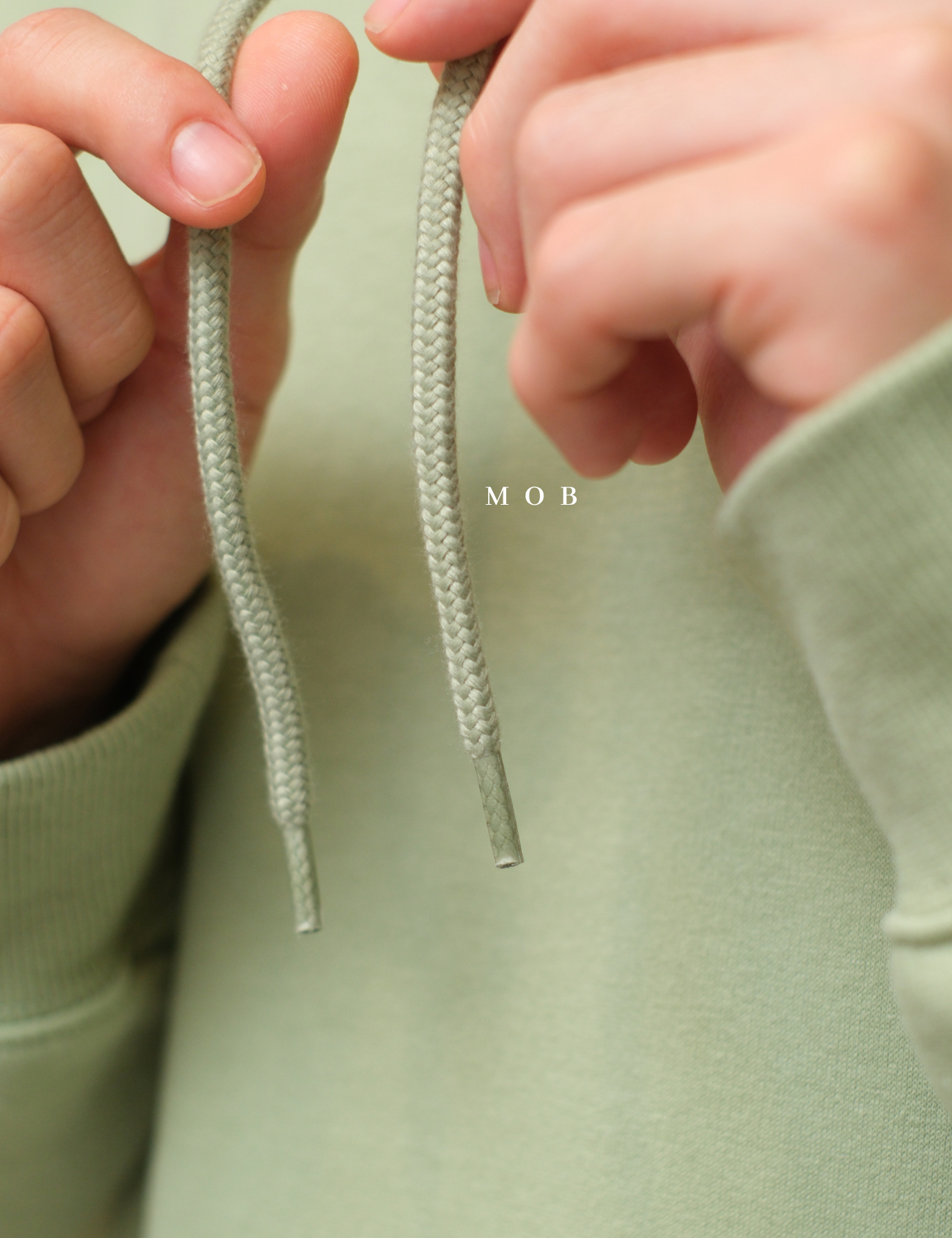 HMHOD03002B RELAXED FIT Pullover Hoodie Sage Green V2