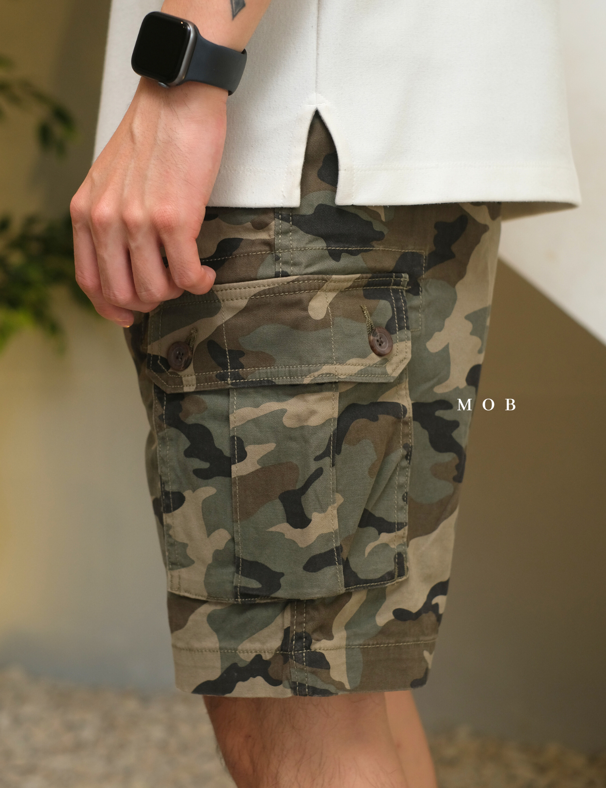 UPSR01001 Ultimate Stretch Cargo Shorts Olive Camo