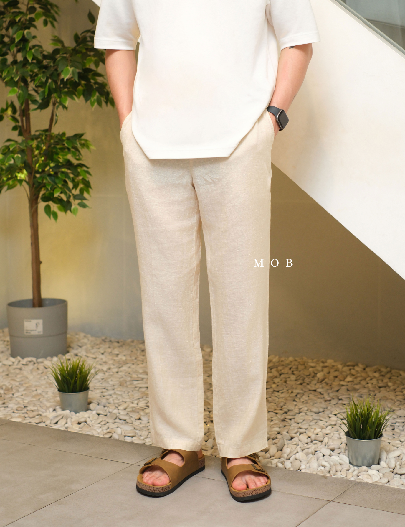CLB02LIL002-003 Linen Luxury Pants Ivory White