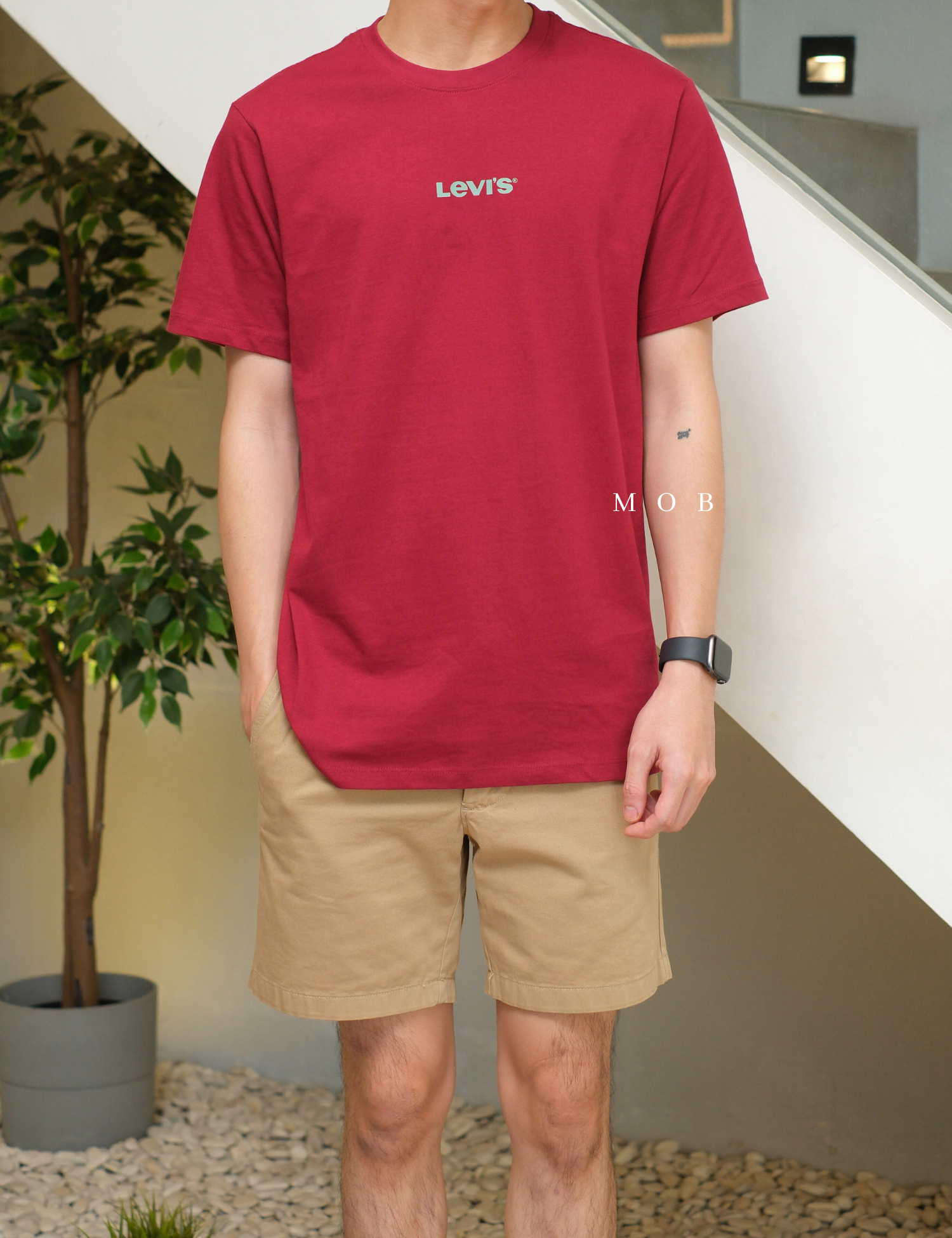 LVSSST01006A Small Middle Logo SS Tee Burgundy