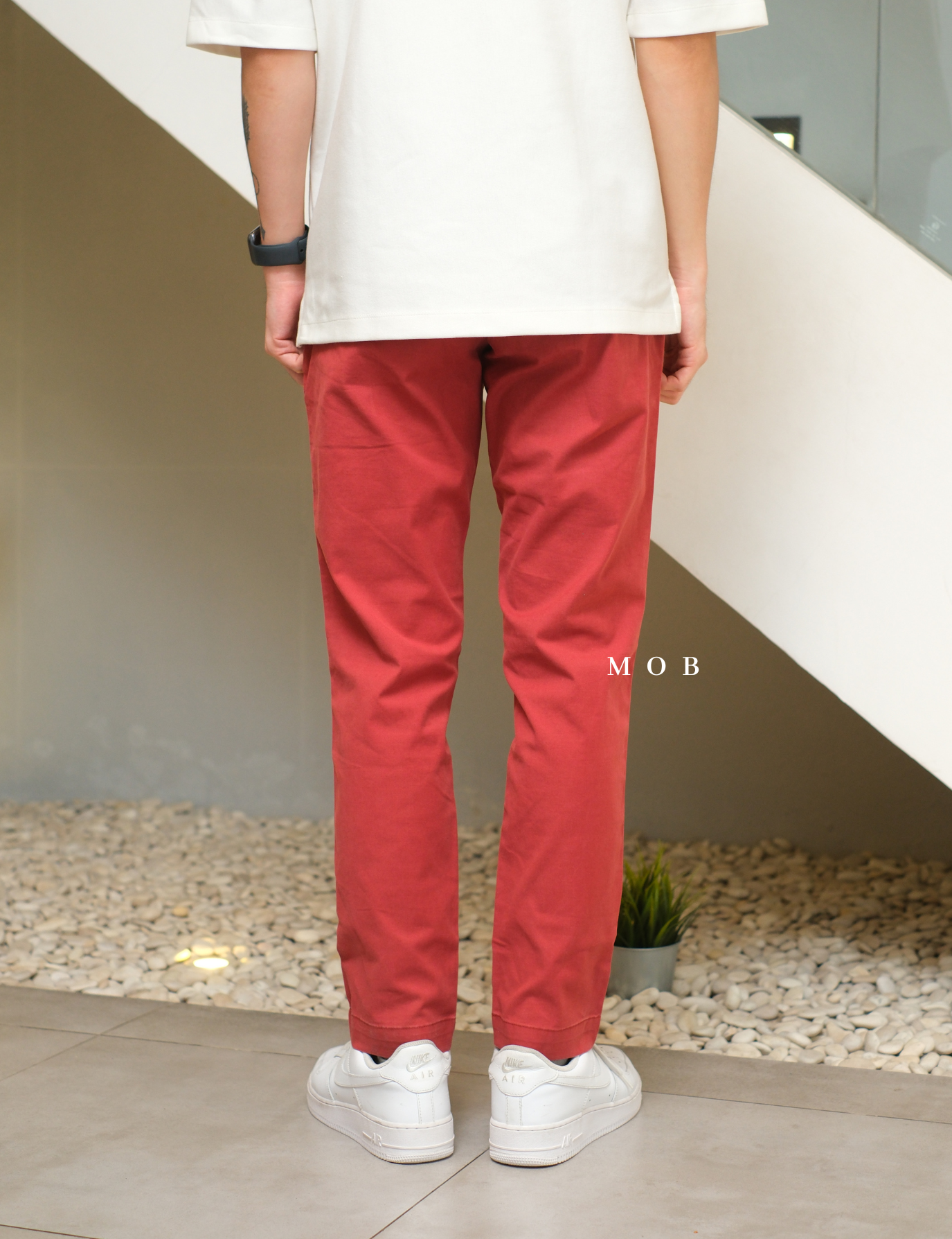 BRPT1301 MASON Athletic Tapered Chino Pants Barn Red