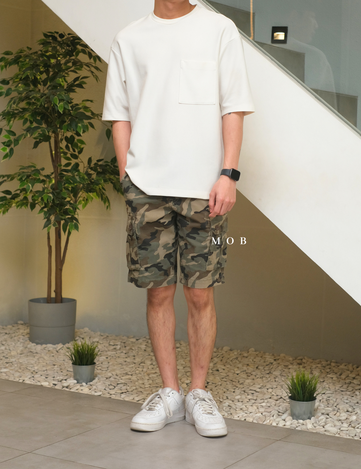 UPSR01001 Ultimate Stretch Cargo Shorts Olive Camo