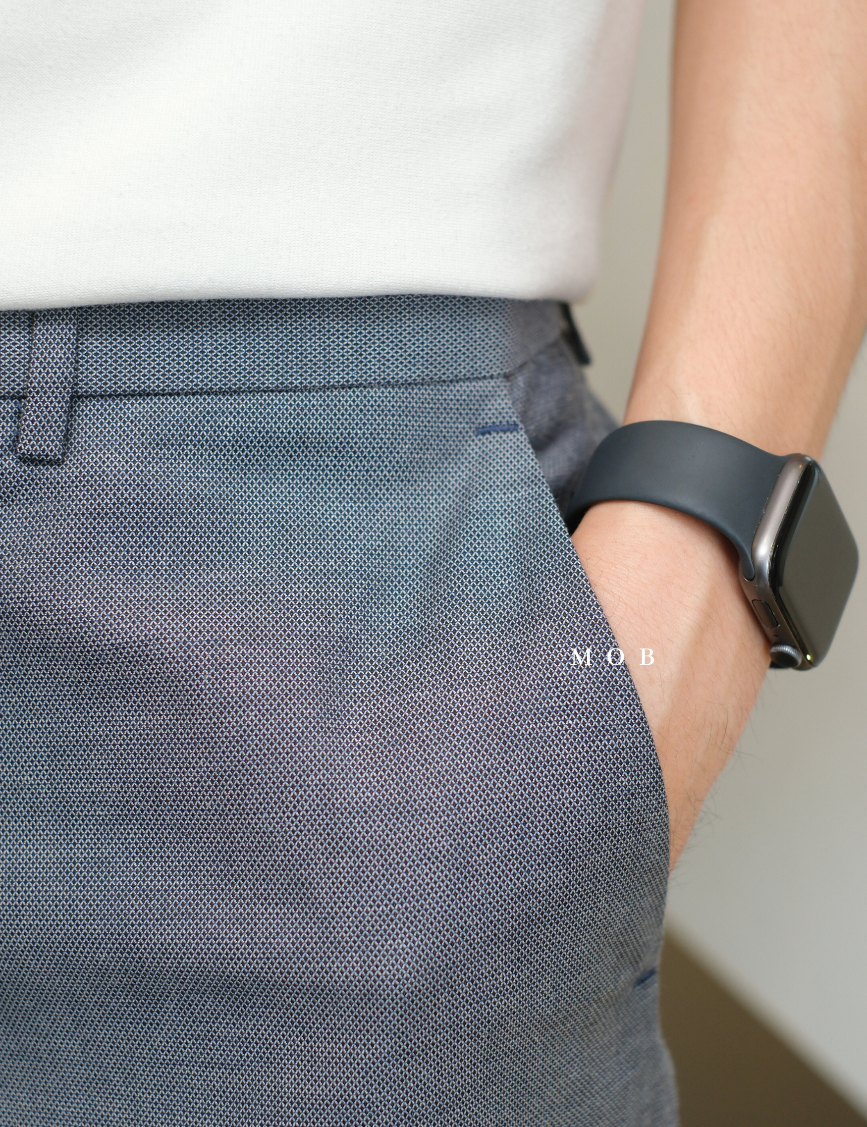 EXPT1402A Producer Modern Fit Pants Navy Grey Textured