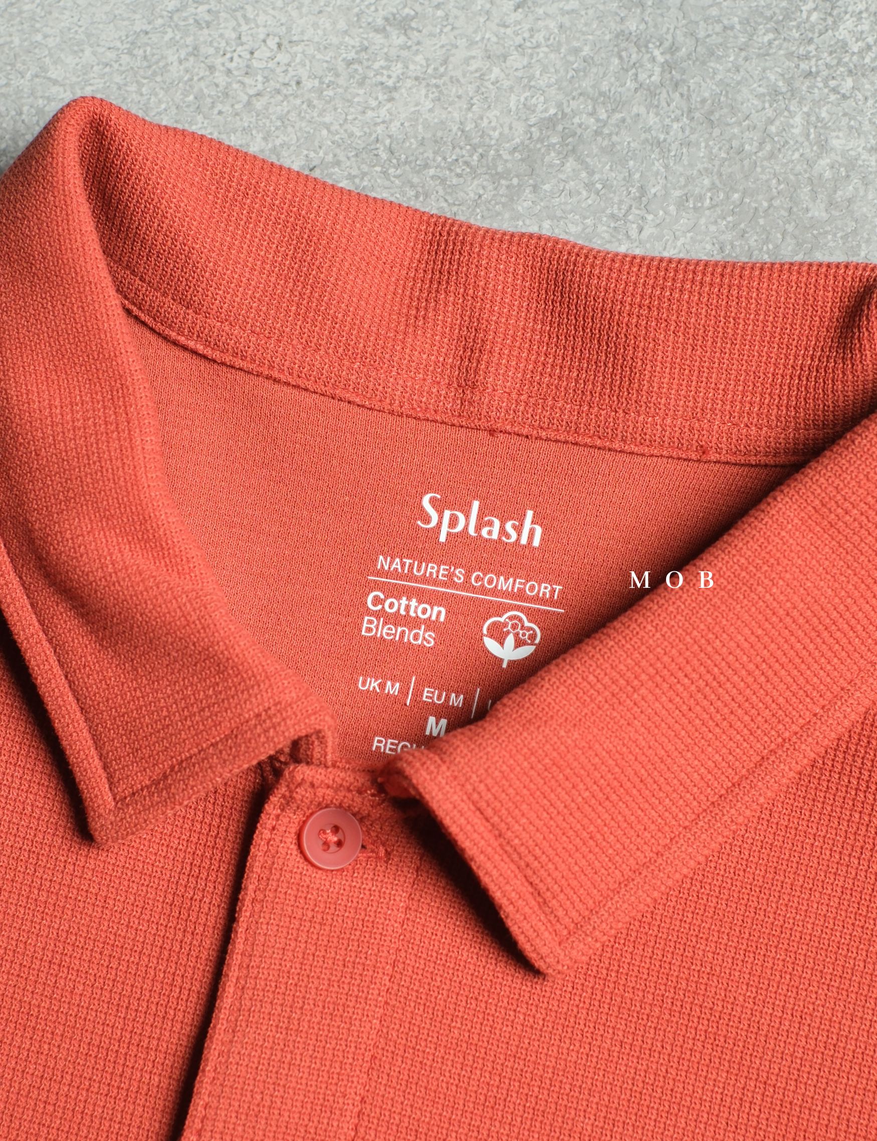 SPLPSS01004 Textured Polo SS Terracotta
