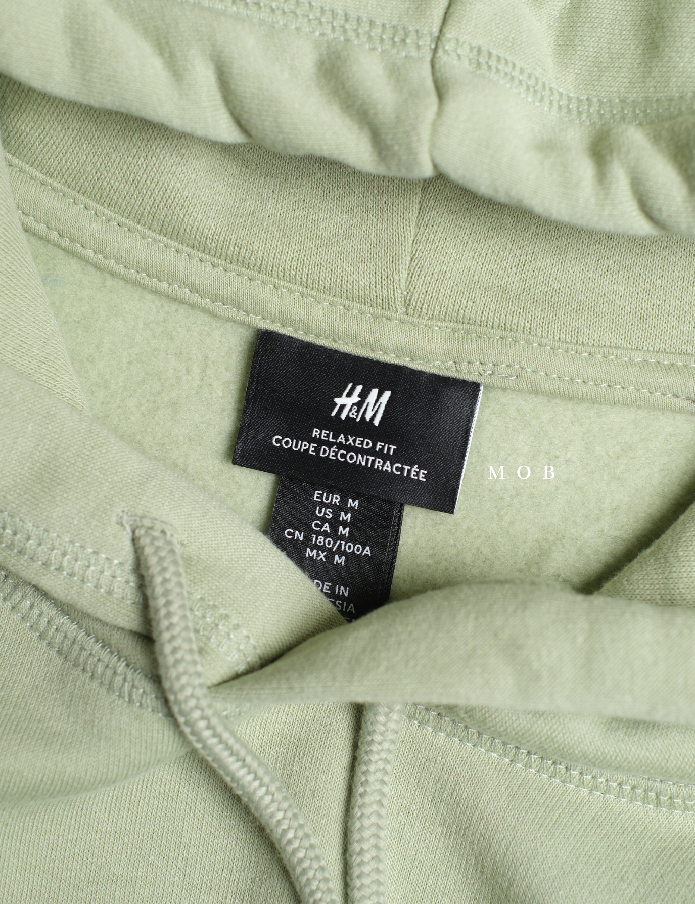 HMHOD03002B RELAXED FIT Pullover Hoodie Sage Green V2