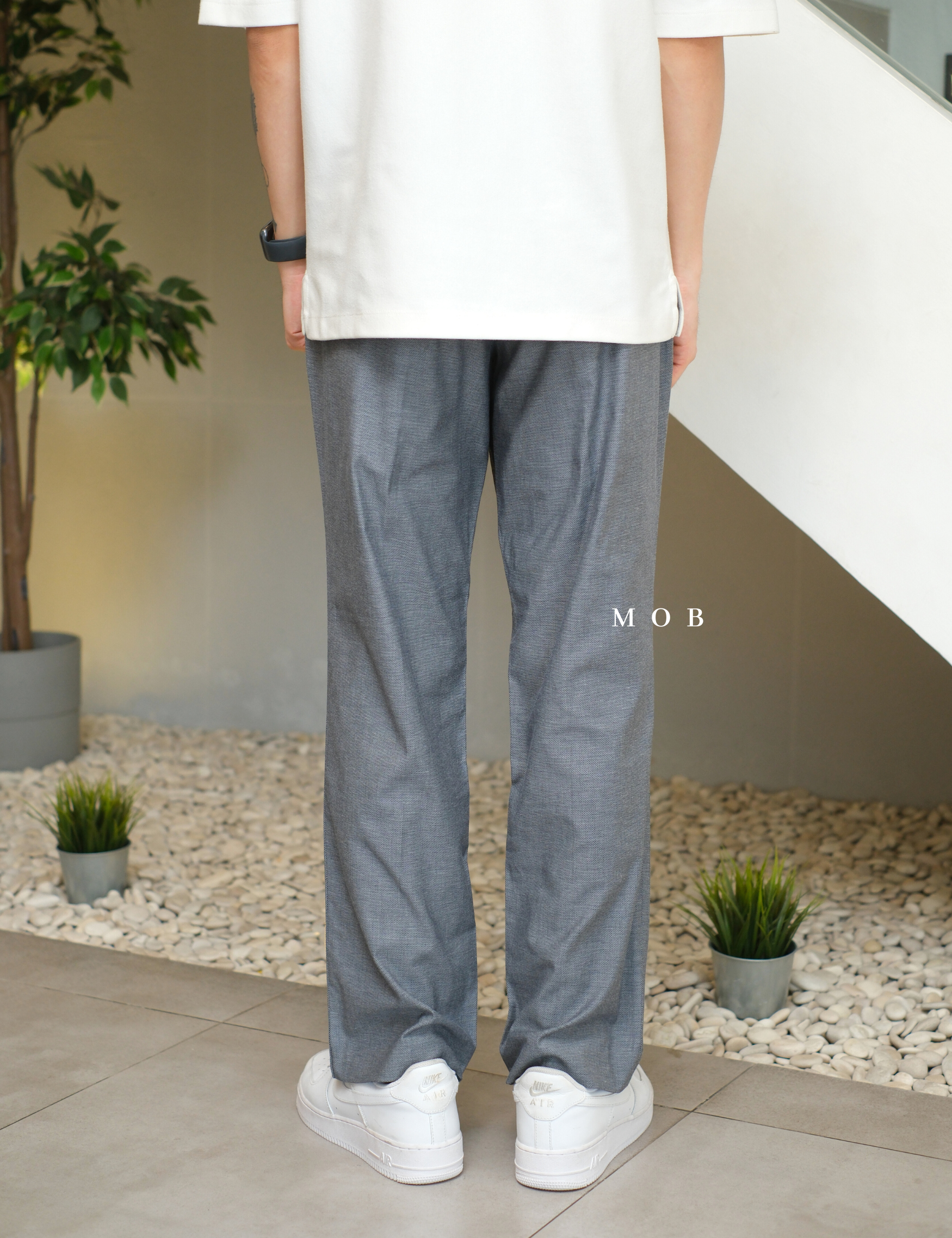 EXPT1402A Producer Modern Fit Pants Navy Grey Textured