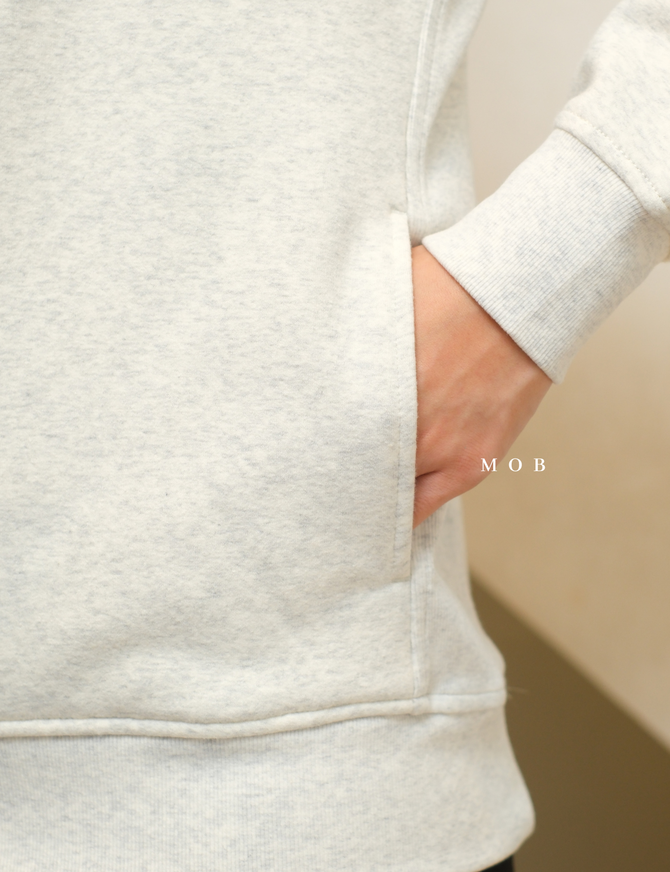 ATHSW02002A Forever Fleece 1/4 Zip Sweatshirt Ivory Misty