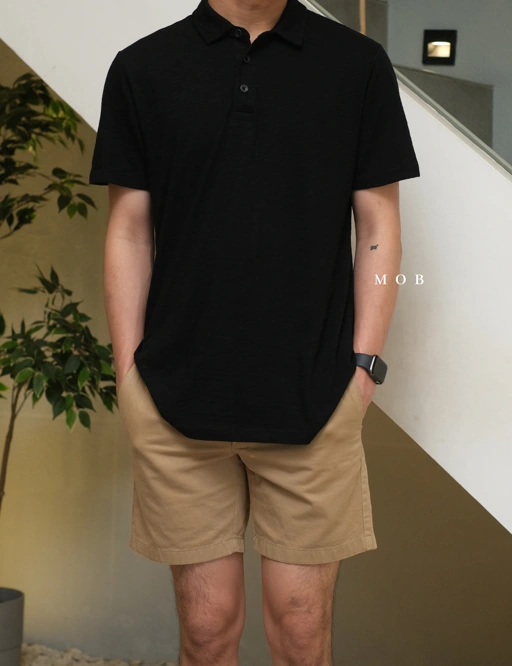 Image of GPPS02002 Lived-In Polo SS Shirt Black