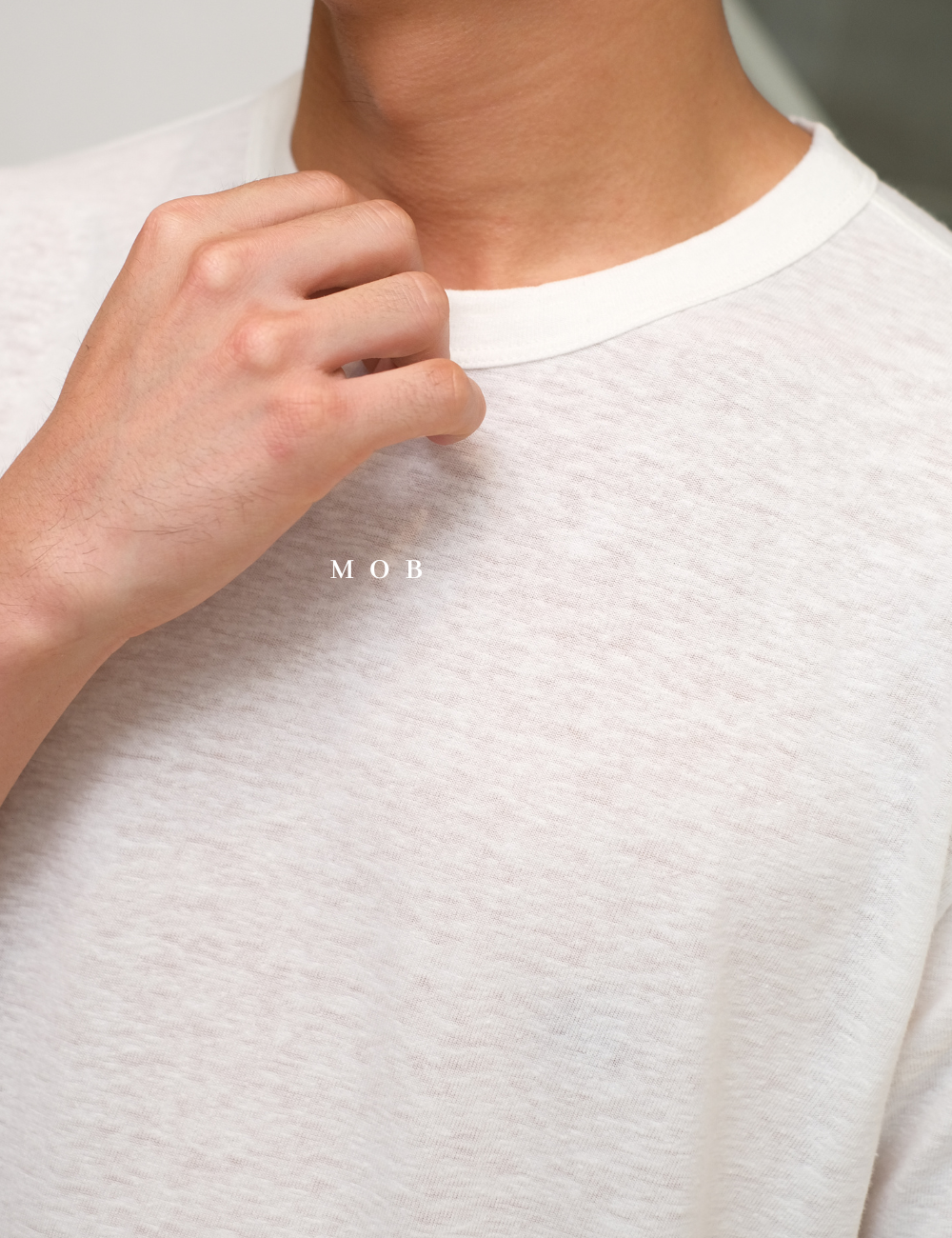 GPSST1903 Linen Blend SS Tee Broken White