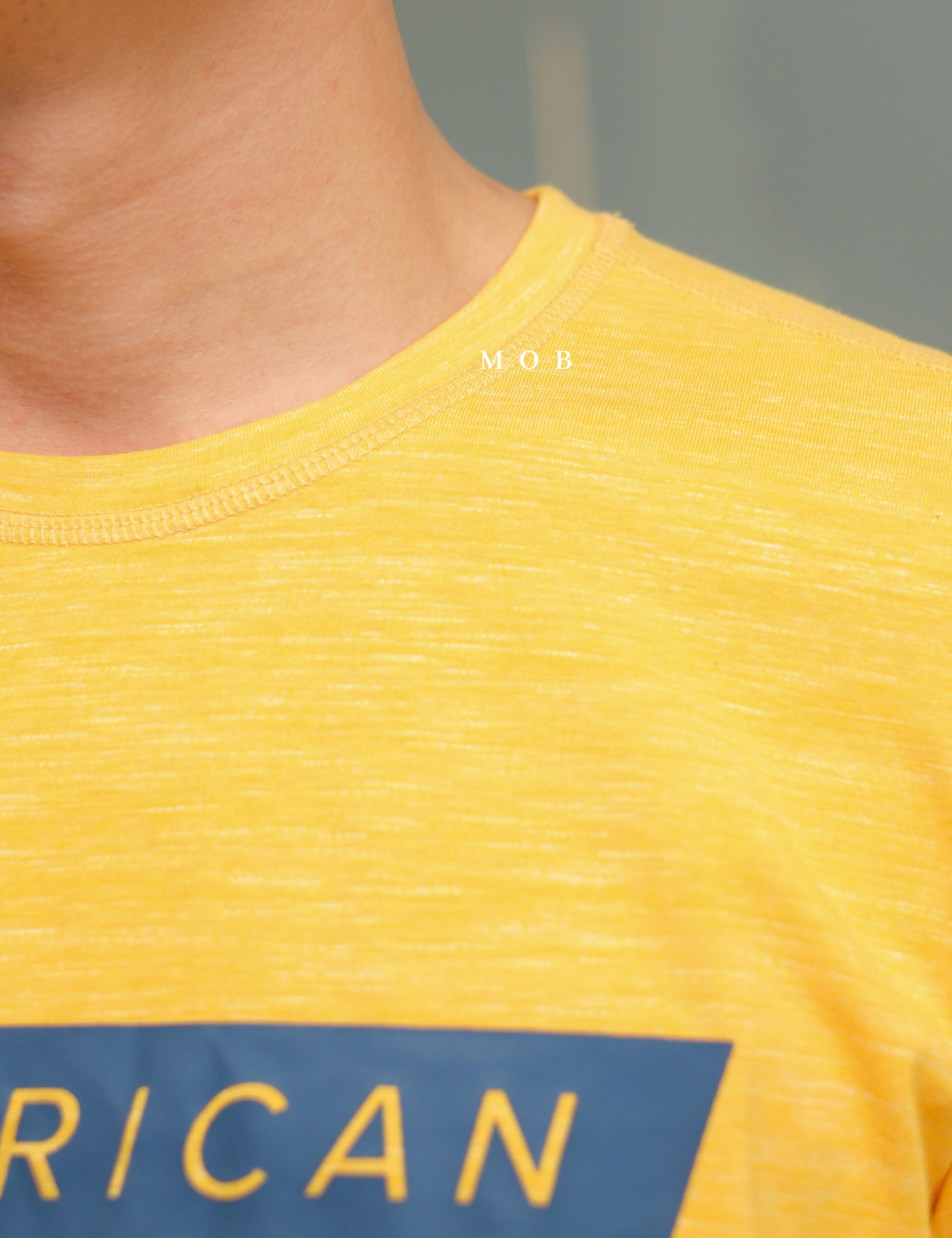 AESST06001B Active Flex Square Logo SS Tee Yellow (S ONLY)
