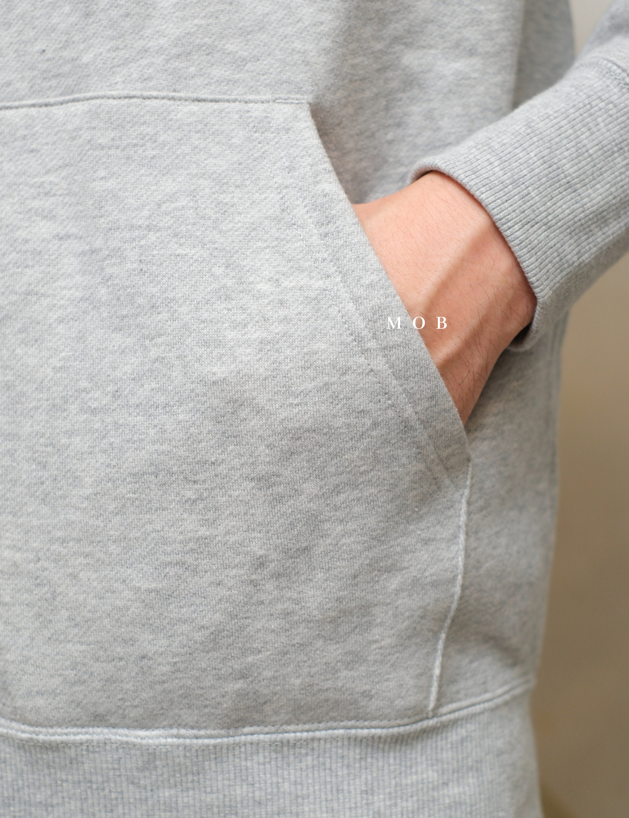 CHMPFZ05001A Basic Small Logo Full Zip Hoodie Heather Grey