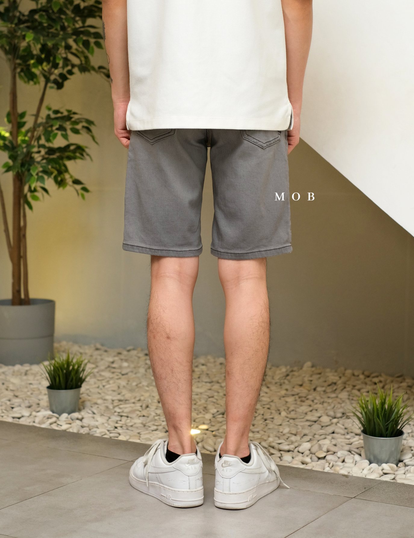 CASR01001 Active Denim Shorts Smoke Grey