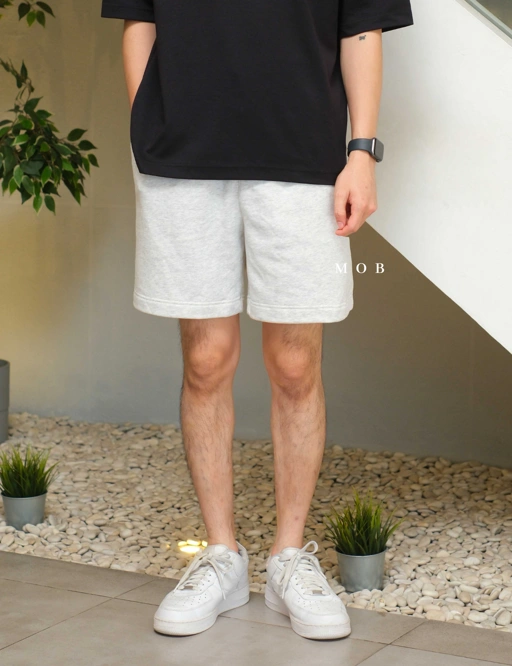 Image of MODSR01001B Regular Pull On Track Shorts Grey Misty