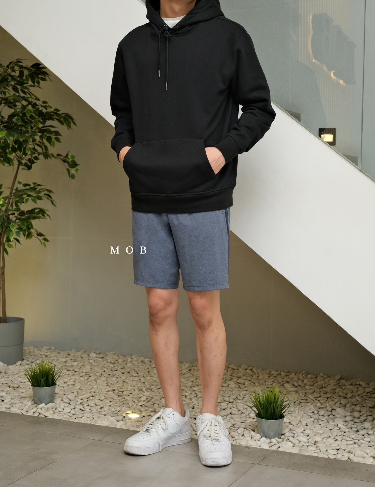 AIMSR02001 2 in 1 Shorts 9" Blue Grey