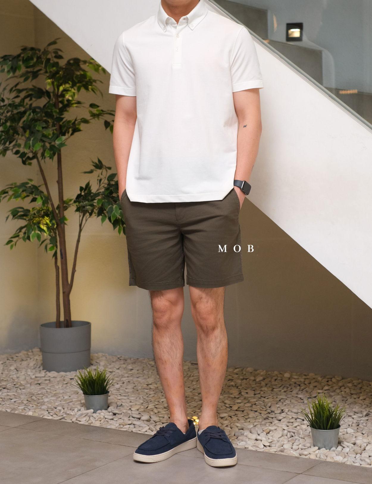 GFSR01002A Flat Front Shorts Olive (Inseam 7)