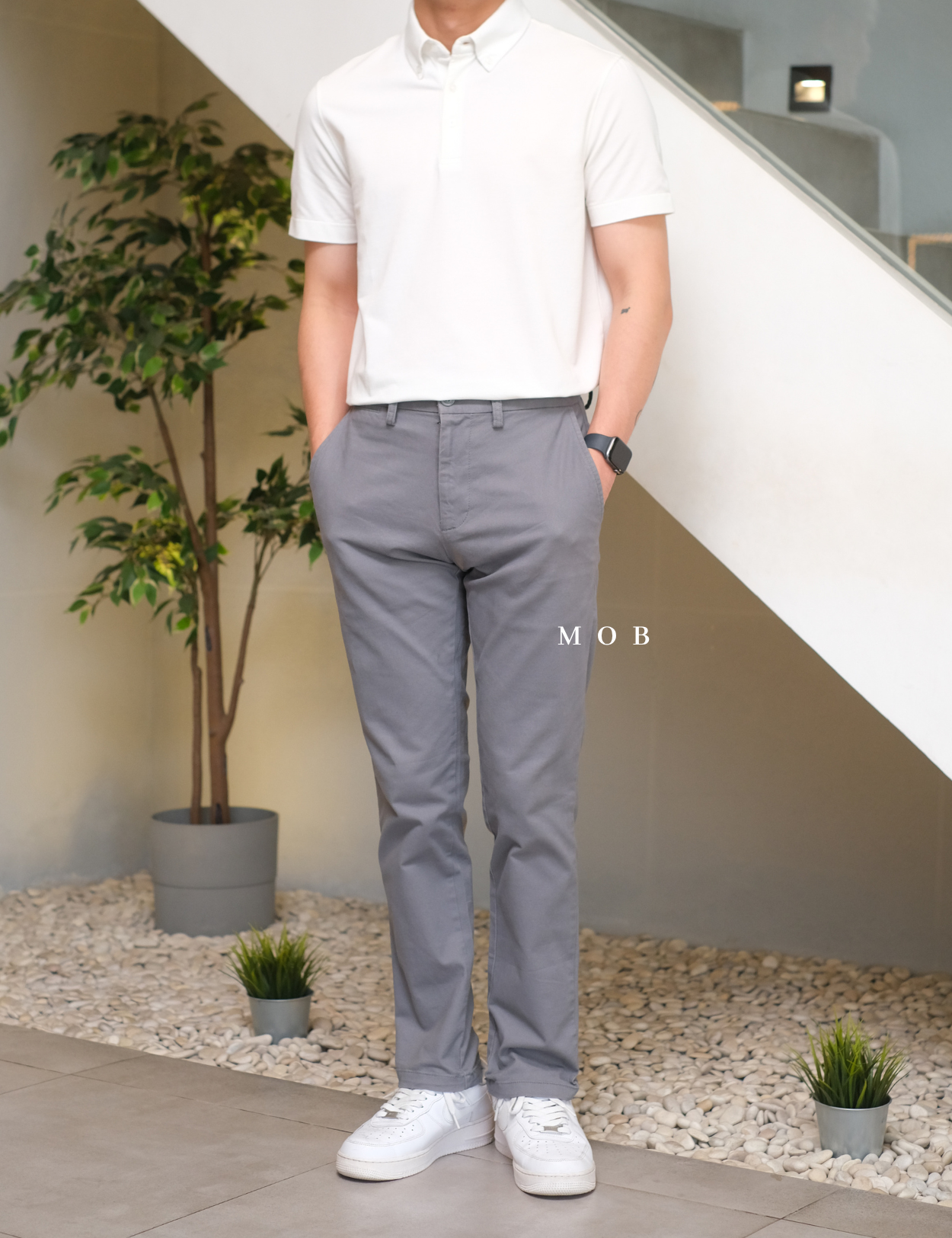 ONPT4101 Ultimate Slim Chino Pants Stone Grey