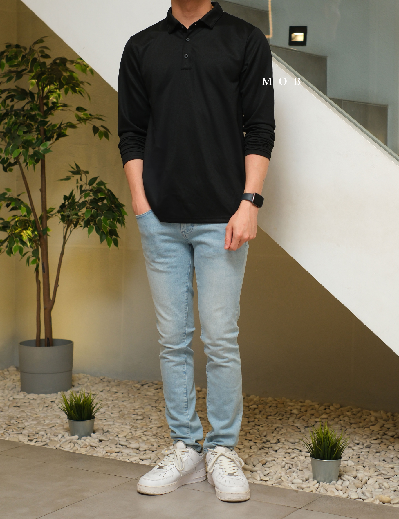 APTPLS01004 Premier Flex LS Polo Black