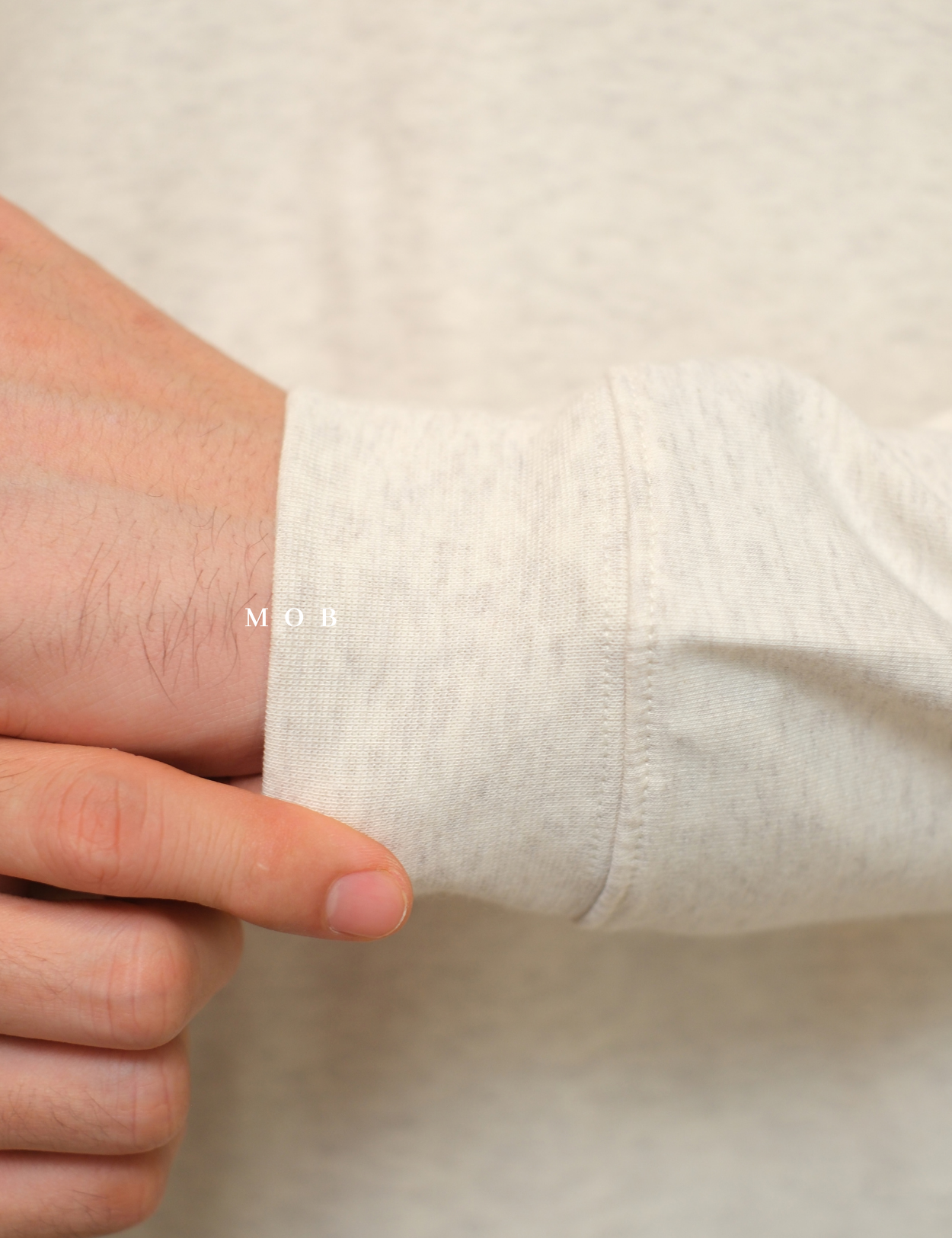 GFW01SWO001-001 1/4 Zip French Terry Sweatshirt Ivory White