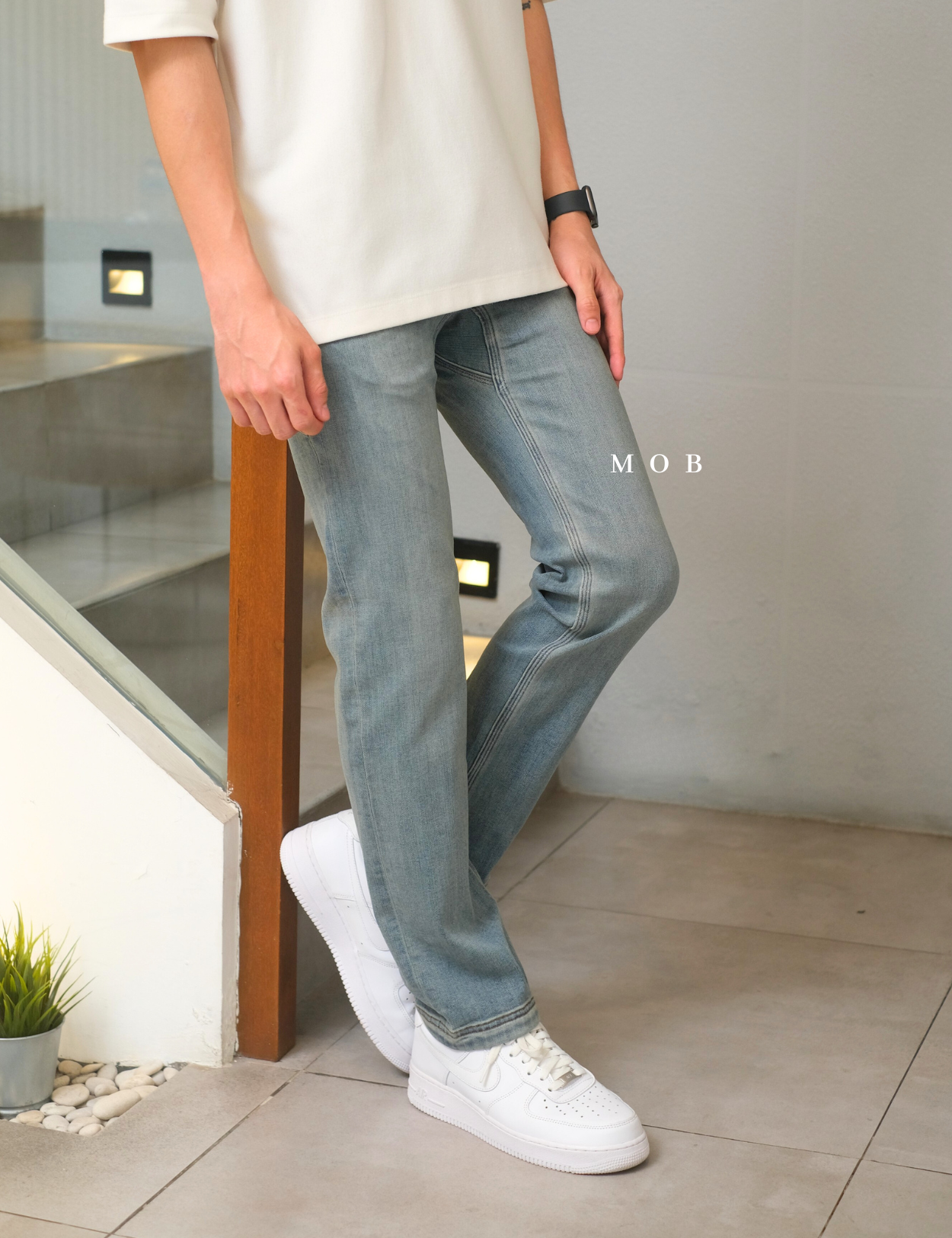 DTPT03001 Ballroom Double Flex SLIM Jeans Light Blue Washed
