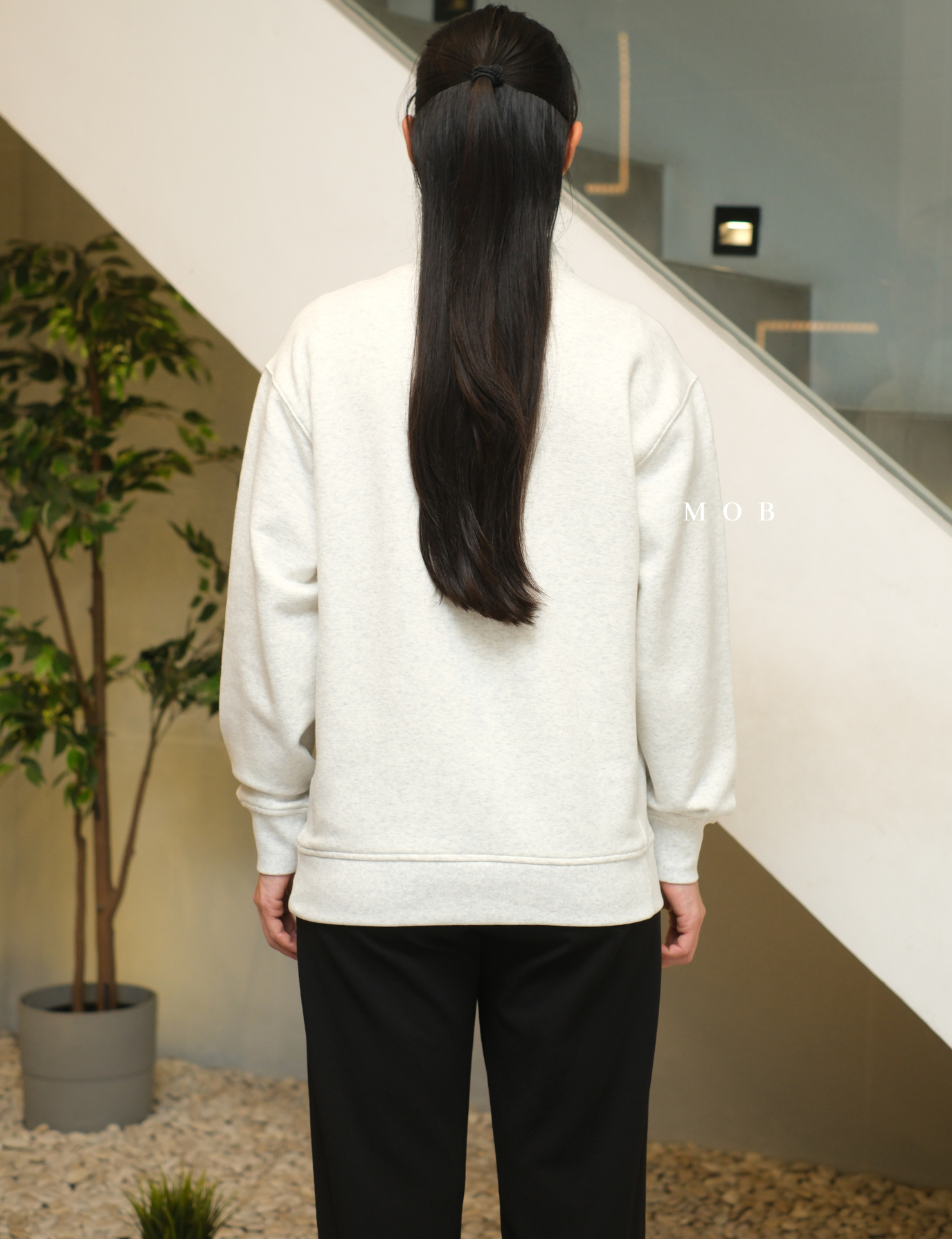 ATHSW02002A Forever Fleece 1/4 Zip Sweatshirt Ivory Misty