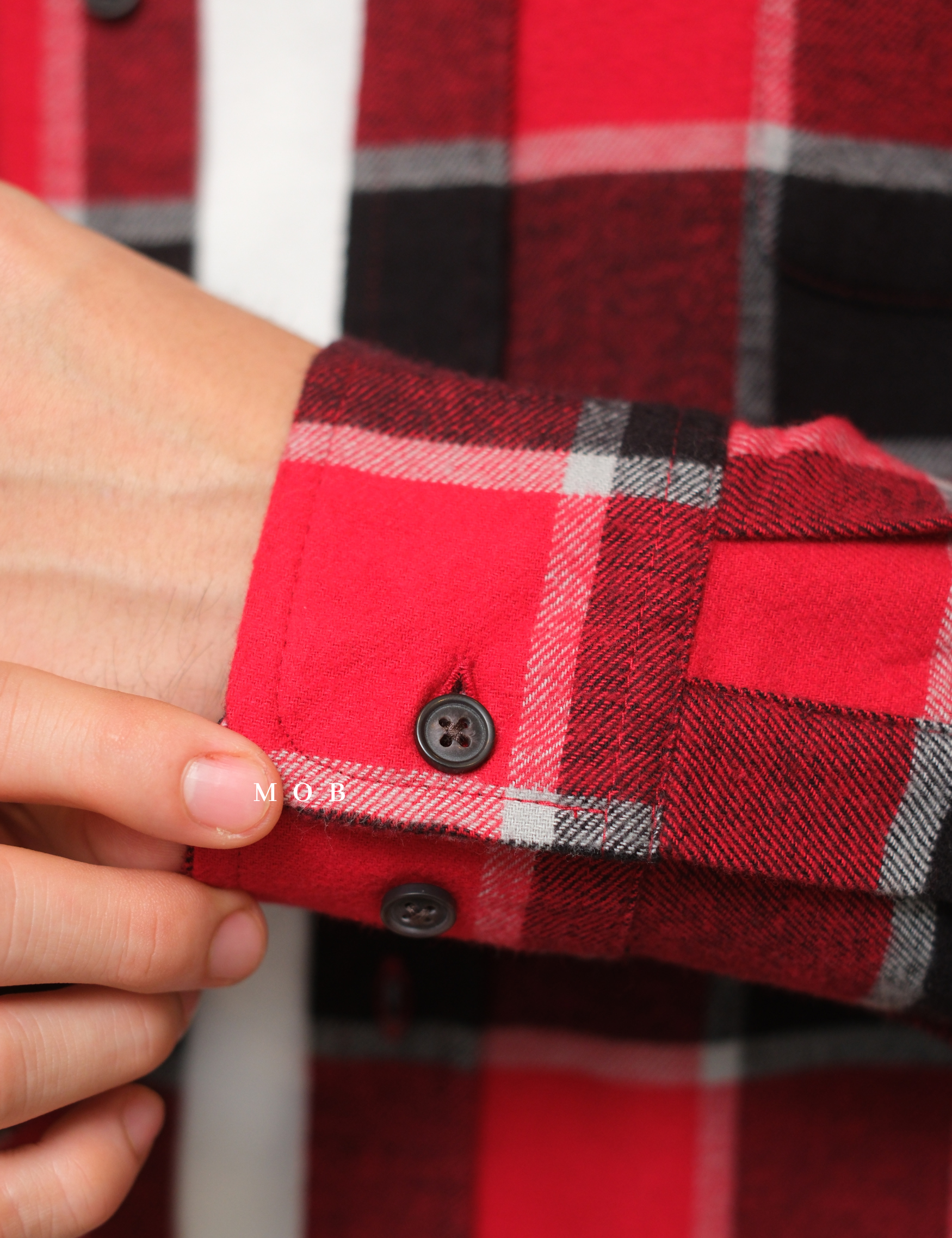 CNBLSS01005 Flannel LS Shirt Red Black Plaid