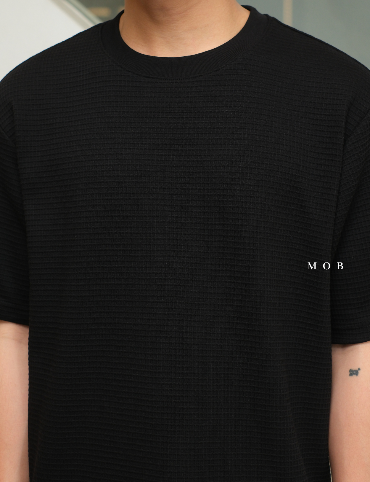 ONSST07001 Waffle SS Tee Black